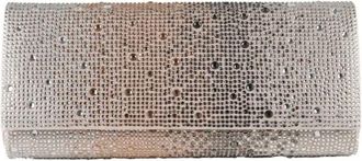 Anna Cecere Clutch met strass. - Dames - Tassen - Beige - Maat: ONE Size