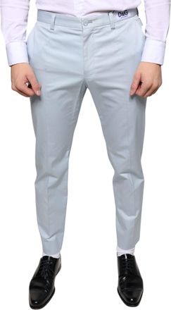 Dolce & Gabbana Mens Dress Pants Light Blue - Light Grey Cotton - Size EU 48 (Mens)