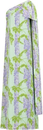 Bernadette Wisteria-print dress - women - Polyester - 38 - Green