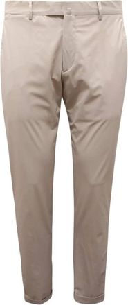 BRIGLIA 1949 Broeken, Heren, Beige, S, Slim Tech Broek Made in Italy