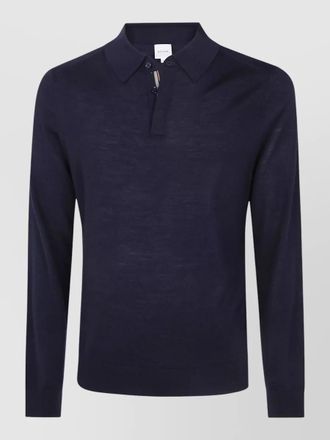 Paul Smith merino wool long-sleeve polo sweater