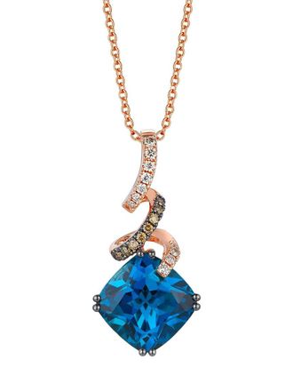 Le Vian 14K Rose Gold 4.65 Ct. Tw. Diamond & Topaz Chocolate Shavings Pendant