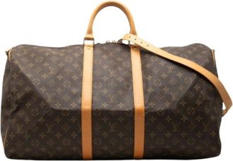 Louis Vuitton Pre-owned Weekend Bags, female, Brown, Size: ONE SIZE Pre-owned Keepall Bandouliere 55