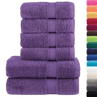 Berkfield Home 6 Piece Premium Towel Set SOLUND Purple 600 gsm