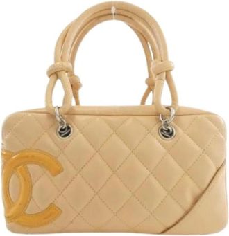 Chanel Pre-owned Vintage Handbag - Dames - Vintage Handtas - Beige - ONE Size - Leer - Vintage