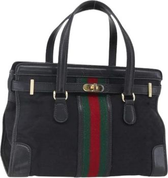 Gucci Pre-owned Handbags, female, Black, Size: ONE SIZE Pre-owned Vintage Canvas Handbag