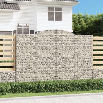 Berkfield Home Arched Gabion Basket 300x30x200/220 cm Galvanised Iron in Silver
