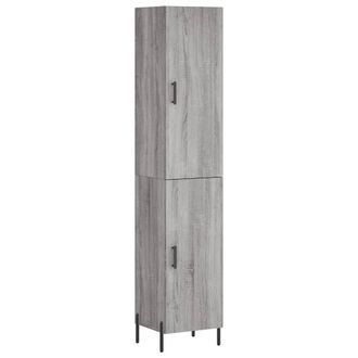 Berkfield Home Highboard Grey Sonoma 34.5x34x180 cm Engineered Wood