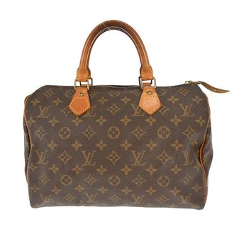 Louis Vuitton Speedy Handbag Monogram Canvas Brown Canvas Handbag (Pre-Owned)