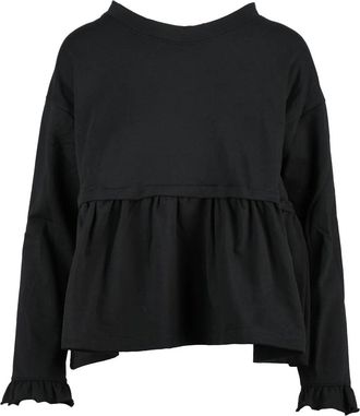 GIO.TTA Black Cotton Elastane Womens Cropped Sweatshirt