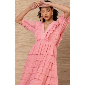 Hale Bob Aulelei Chiffon Solid Dress in Pink at Nordstrom, Size X-Small