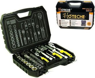 Trade Shop Trade Shop - Valigia Set Chiavi A Bussola 73 Pezzi 1/2 1/4 Chiavi A Cricchetto Reversibili