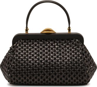 Cult Gaia Zuma Woven Frame Top Handle Bag in Black at Nordstrom