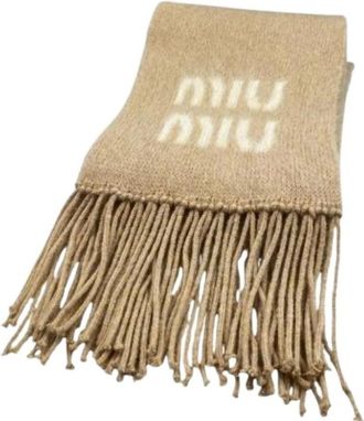 Miu Miu Pre-owned Stole - Dames - Vintage Accessoires - Beige - ONE Size - Wol - Vintage