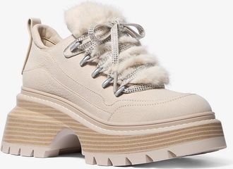 Michael Kors Shiloh Nubuck and Faux Fur Platform Boot