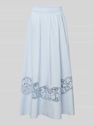 Mos Mosh Midirock mit Lochstickerei Modell Redu in Hellblau, Gr&ouml;&szlig;e XL
