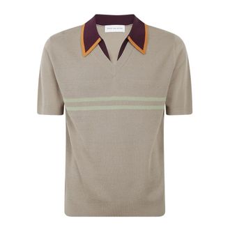 Dries Van Noten V-neck Knitwear, male, Beige, Size: L Molar Polo