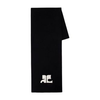 Courr&egrave;ges Wool Knit Scarf - Black