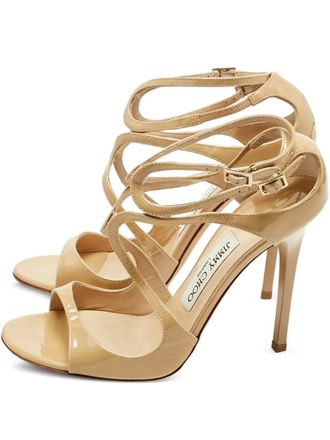 Jimmy Choo London Lance buckle heeled sandals - Neutrals