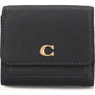 Coach Accessoires, Dames, Zwart, ONE Size, Leer, Mila Kleine Portemonnee met Klep