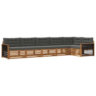 vidaXL Conjunto De Sof&aacute;s De Exterior 6 Pcs Natural Y Antracita Vidaxl