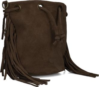 Notre-V Hazel Suede - Dames - Schoudertassen - Bruin - ONE Size - Su&egrave;de - Tassen