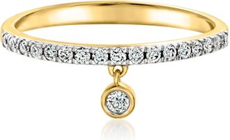 RS Pure by Ross-Simons Lab-Grown Diamond Drop Ring in 18kt Gold Over Sterling