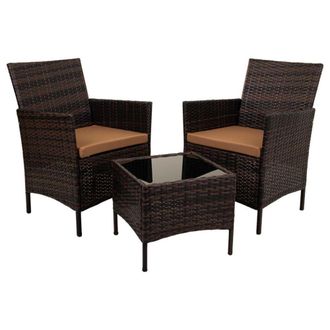 Wanderlust Deco Conjunto de mesa y 2 sillones mesa:45x45x39h-sillon:(2)68x59x83h cm