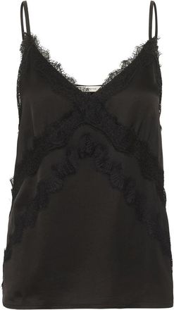 Gestuz Zwarte Kant Slip Top Blouse - Dames - Tops zonder mouwen - Zwart - XS - Tops