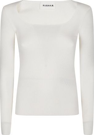 P.A.R.O.S.H. Long U Neck Fitted Wool Sweater