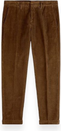 Fay Velvet Capri Broek met 500 Strepen - Heren - Slim Fit Broeken - Bruin - W38 - Katoen - Broeken