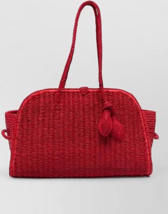 Jacquemus turismo raffia beach bag rectangular handles