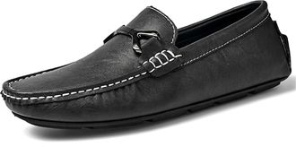 Generic Mens Classic Penny Loafers Fashion Casual Slip-On Moccasins Driving Boat Shoes for Men (Black,7.5)
