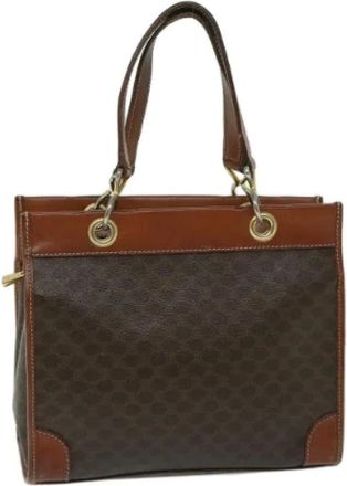 Celine Pre-owned Handbags, female, Brown, Size: ONE SIZE Pre-owned Vintage Macadam Canvas Shoulder Bag