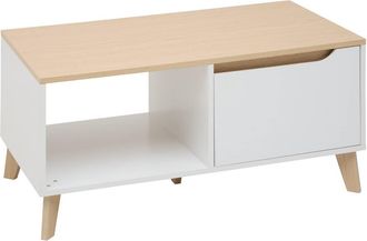 5five Simply Smart Mesa De Centro Luma Rectangular, 48 X 90 Cm, Blanca - 5five