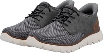 Rieker Slip-On Sneaker RIEKER Ready2GO, Herren, Gr. 40, grau (grau, braun), Lederimitat, Textil, Schuhe Slip-On Sneaker, Schlupfschuh, Halbschuh, Freizeitsne