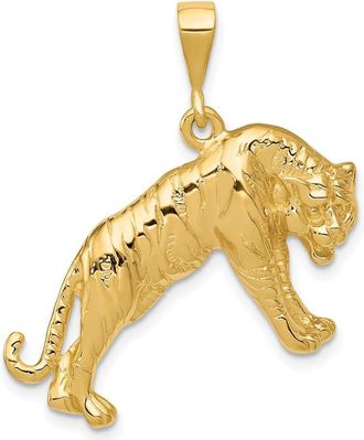 Diamond2Deal 10k Yellow Gold Tiger Charm