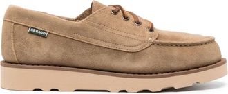 Sebago Beige Leather Moccasin-Style Low Shoes With Lace-Up Front