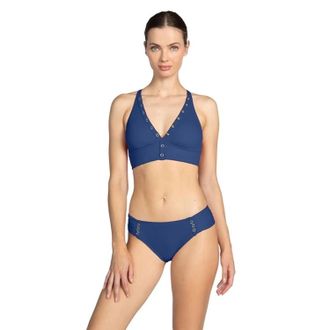 Robin Piccone Amy Halter Top Women Blue Stretch Crossback Swimwear GBO2560