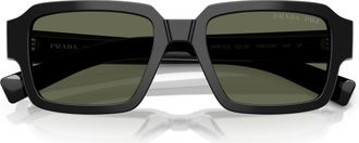 Prada 0pr 02zs Bold Rectangular Tortoiseshell Sunglasses from Prada