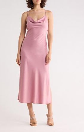 West K Hammered Satin Slipdress in Dusty Pink at Nordstrom Rack, Size X-Small