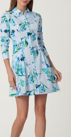 Shoshanna Seabreeze Print Poplin Millie Dress in French Blue Multi at Nordstrom, Size 10