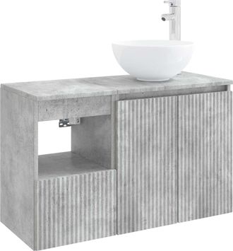 vidaXL Juego De Muebles De Ba&ntilde;o 2 Uds. Gris Hormig&oacute;n Vidaxl