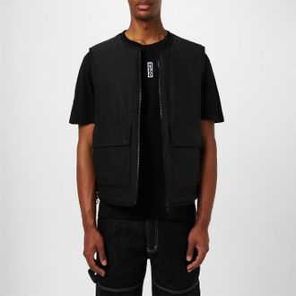 HUGO BOSS Hugo Mens Bontino Vest Regular Fit Short in Black 001 - Size Small
