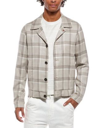 Isaia Portofino Wool, Silk & Linen-Blend Jacket
