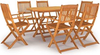 vidaXL Vidaxl - Set De Comedor De Jard&iacute;n 7 Piezas Madera Maciza De Acacia