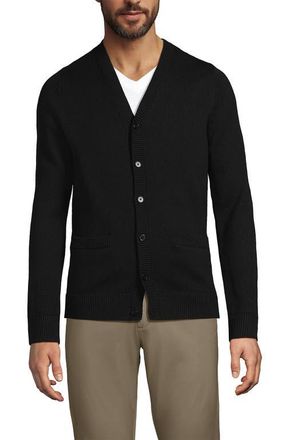 Lands End School Uniform Cotton Modal Button Front Cardigan Sweater in Black at Nordstrom, Size X-Large