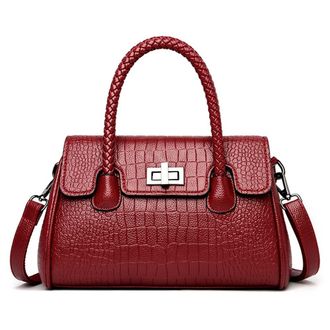Generic Women Purses and Handbags Large Crocodile Tote Top Handle Crossbody Bag Fashion Ladies Satchel Shoulder Bags (Red)