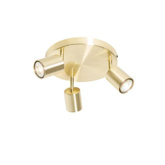 QAZQA Moderno Plaf&oacute;n Moderno Ajustable Redondo Lat&oacute;n 3-luces - Java Acero Redonda Adecuado Para Led Max. 3 X 35 Watt - Qazqa