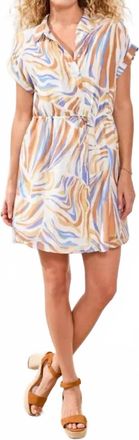 Tribal Lisa Lined Shirt Dress With Waist Drawcord In Multi